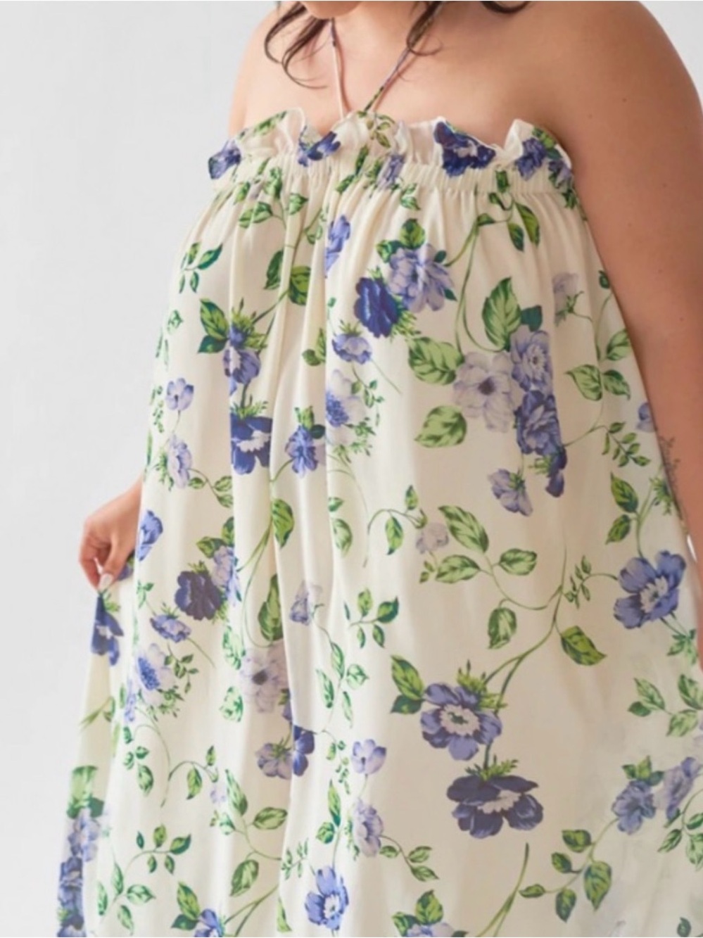 WRAY Michelle Maxi Dress Floral White and Blue